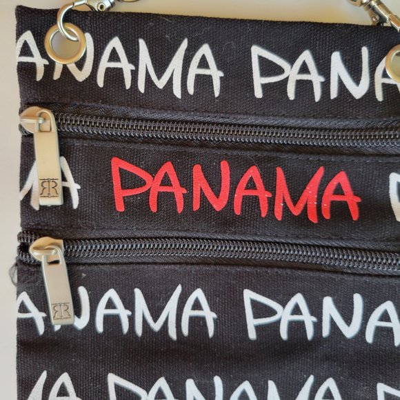 ROBIN RUTH Panama Black Canvas Travel Crossbody Messenger Bag Purse NWOT - Picture 4 of 6